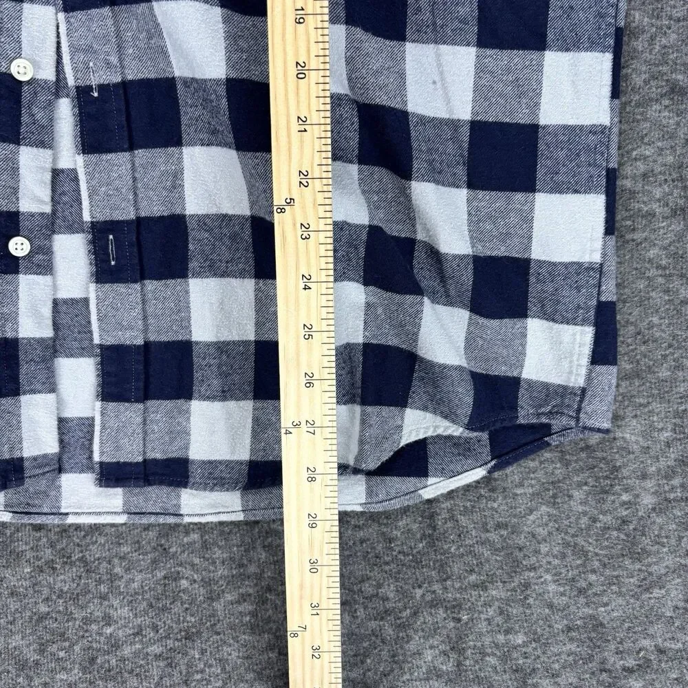 Banana Republic Flannel Shirt Men’s Medium Blue Buffalo Plaid 100% Cotton